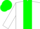 Silk - white, green stripe, green cap