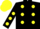 Silk - Black body, yellow spots, black arms, yellow spots, yellow cap