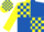 Silk - Yellow and royal blue quarters, royal blue blocks on yellow sleeves