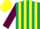 Silk - Dark green and yellow stripes, maroon sleeves, yellow cap