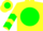 Silk - Yellow, yellow 'b' on green ball, green chevrons on slvs