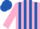 Silk - Pink and Royal Blue stripes, Pink sleeves, Royal Blue cap