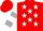 Silk - Red, white sun, moon and stars, white and silver bars on sleeves, red cap