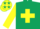 Silk - Dark green body, yellow cross belts, yellow arms, yellow cap, dark green stars