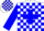 Silk - White, blue cross and blocks on sleeves