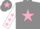 Silk - Grey, pink star, white sleeves, pink stars, grey cap, pink star