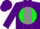 Silk - Purple, grey 'nj' on green ball on back, grey panel and sleeve, green, grey and purple cap