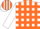 Silk - White and orange blocks, orange stripes on white sleeves