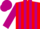 Silk - red and violet stripes, violet sleeves, violet cap