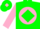 Silk - Hunter green, pink ball, hunter green diamond on pink slvs