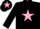 Silk - Black, pink star, pink star on cap