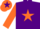Silk - Purple body, orange star, orange arms, orange cap, purple star