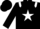 Silk - Black, white circled star, teal epaulets, black cap