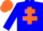 Silk - blue, orange cross of lorraine, orange cap
