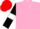 Silk - pink, white v, black sleeves, white armlets, red cap