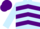 Silk - light blue, purple chevrons, light blue sleeves,  purple cap