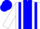 Silk - white, blue stripe, blue stripes on white sleeves, blue cap