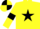 Silk - Yellow body, black star, yellow arms, black armlets, yellow cap, black quartered