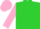 Silk - Lime green, pink lightning bolt, lime green bars on pink sleeves, pink cap