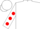 Silk - White, red 'v', red dots on sleeves