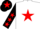 Silk - White, red star, black sleeves, red stars, black cap, red star