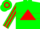 Silk - Green, red triangle hoop, red stripe on sleeves