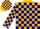 Silk - Gold, navy blue blocks