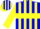 Silk - Blue, yellow hoop, yellow stripes on sleeves