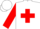 Silk - White, red cross, 'h w h',  red cross on slvs