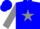 Silk - Blue, grey emblem, grey star, grey sleeves, blue cap