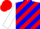 Silk - Red, white and blue diagonal stripes, white sleeves