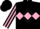 Silk - Black, pink diamond hoop, pink diamond stripe on sleeves