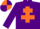 Silk - Purple, Orange Cross of Lorraine, quartered cap