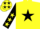 Silk - Yellow, black star, black sleeves, yellow stars, yellow cap, black stars