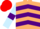 Silk - Beige, purple chevrons, light blue sleeves, purple armlets, red cap