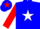 Silk - Blue, red 'mm' on white star, white star on red sleeves
