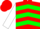 Silk - Red, green chevrons on white sleeves