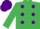 Silk - Emerald green, purple spots, purple cap