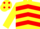 Silk - Yellow & red chevrons, red armlet, yellow cap, red spots