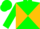 Silk - Green and gold diagonal quarters, green cap