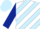 Silk - Lt blue, white and dk blue diagonal stripes, dark blue sleeves