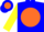 Silk - Blue, orange half ball, yellow sleeves