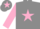 Silk - Grey, pink star & sleeves, pink star on cap