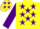 Silk - Yellow body, purple stars, purple arms, yellow cap, purple stars
