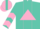 Silk - Turquoise, pink triangle panel, pink chevrons on sleeves