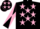 Silk - Black, pink stars, diabolo on sleeves and stars on cap