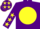Silk - Purple, yellow disc, purple sleeves, yellow stars, purple cap, yellow stars