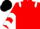 Silk - Red, white epaulets, chevrons on sleeves, black cap