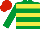 Silk - Emerald green and yellow hoops, red cap