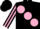Silk - Black, large pink spots, striped sleeves
